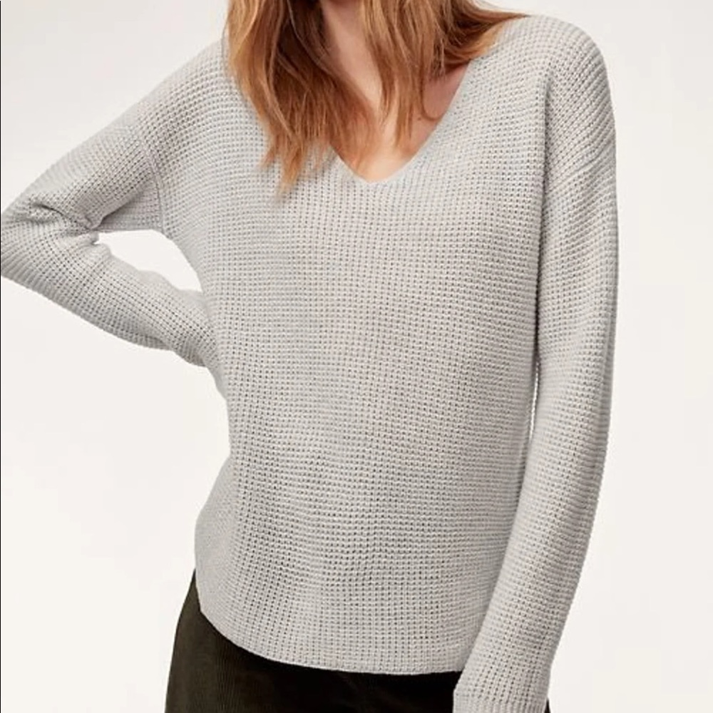 Aritzia V Neck Knit Sweater
